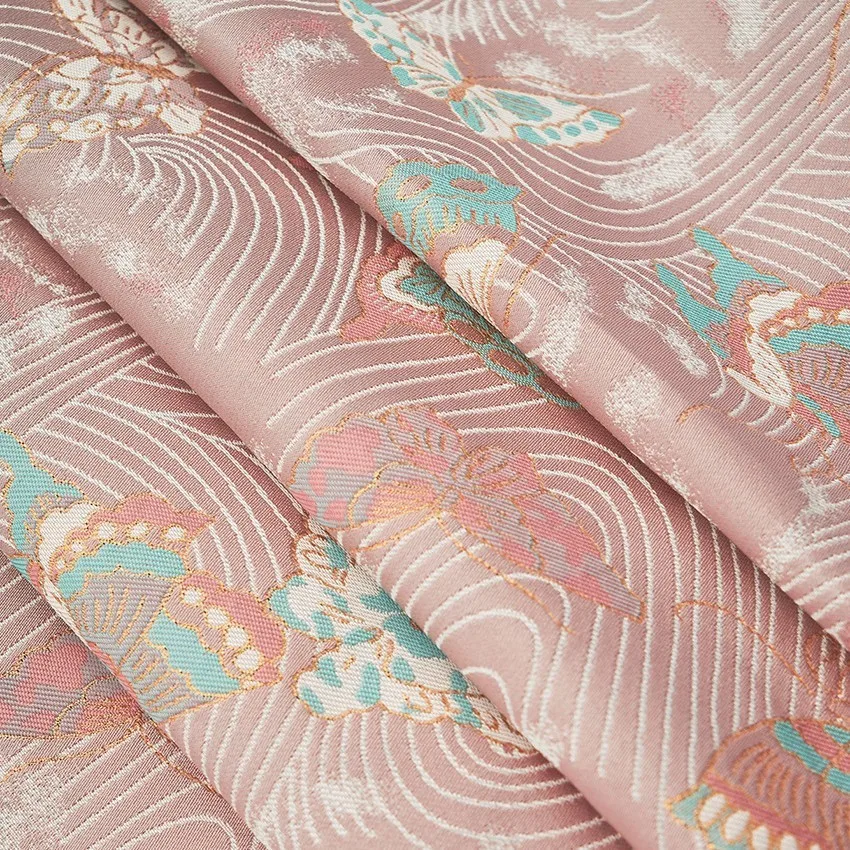 Exquisite Non-Heritage Song Dynasty Brocade Pink Fabric Combines Applicable Cheongsam, Hanfu Quantities for Bed Cover Cloth