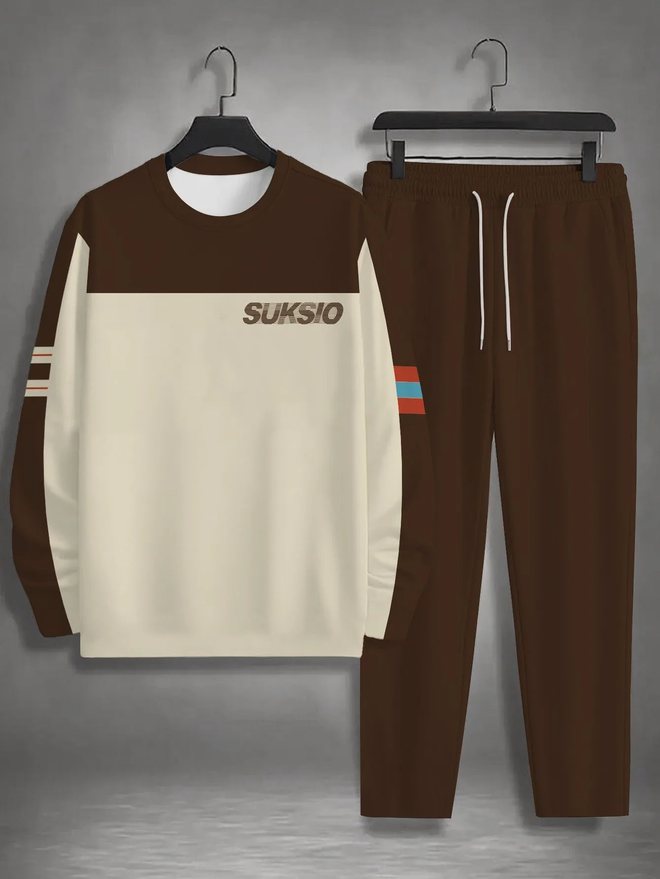 Ensemble à capuche décontracté tendance imprimé numérique 2 pièces pour hommes