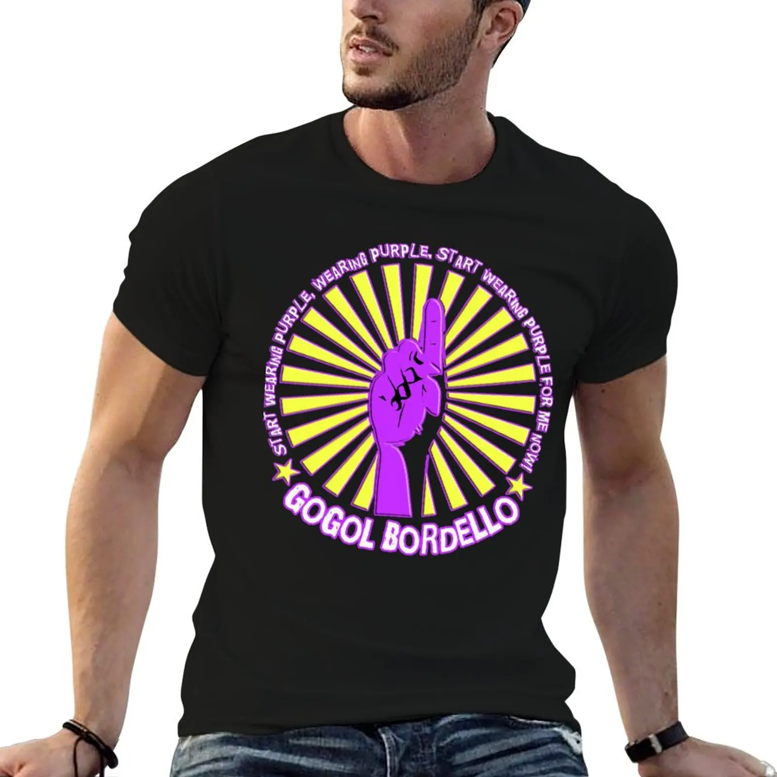 Gogol Bordello - Start Wearing Purple T-Shirt oversizeds cheap stuff mens plain t shirts