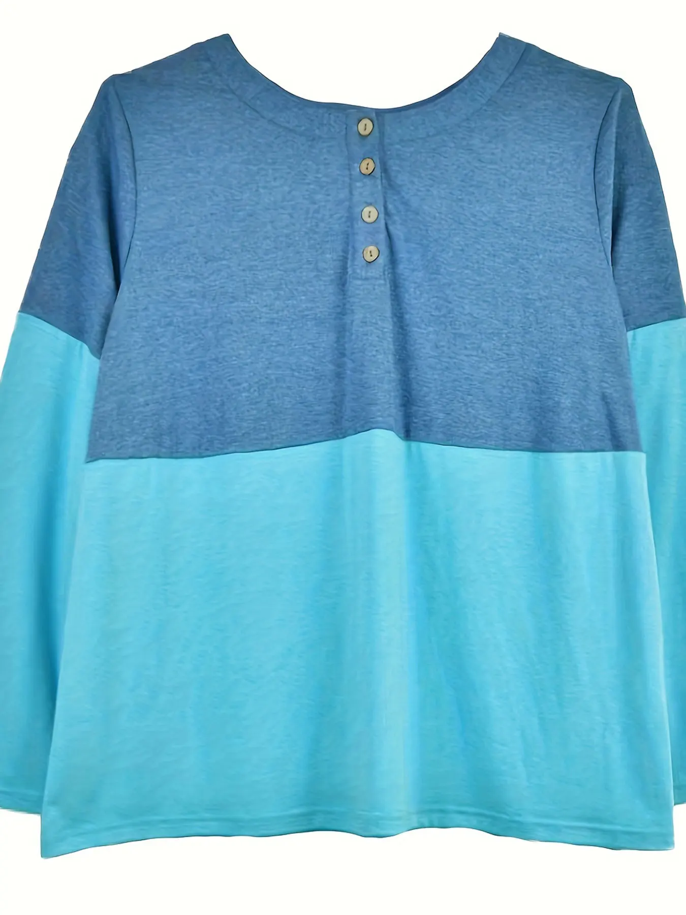 تي شيرت نسائي صيفي كبير كاجوال محبوك بلون سادة