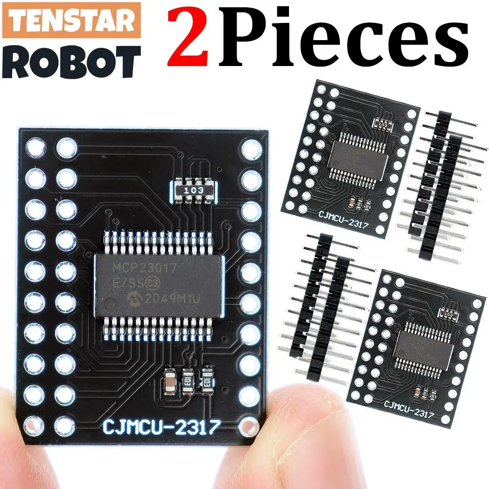 TENSTAR 2pcs MCP23017 Serial Interface Module IIC I2C SPI Bidirectional 16-Bit I/O Expander Pins 10Mhz Serial Module