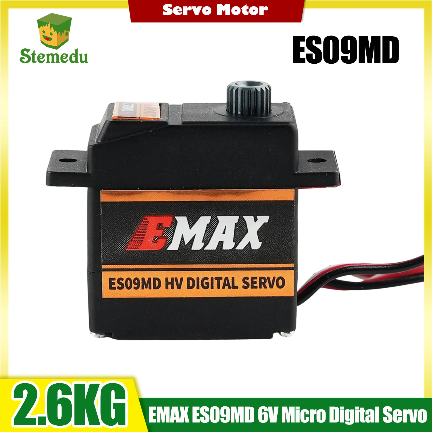 EMAX ES09MD Servo digitale in metallo 14,8 g Servo impermeabile con ingranaggi per accessori per aeroplani per auto elicotteri RC (1/2/4 pezzi)