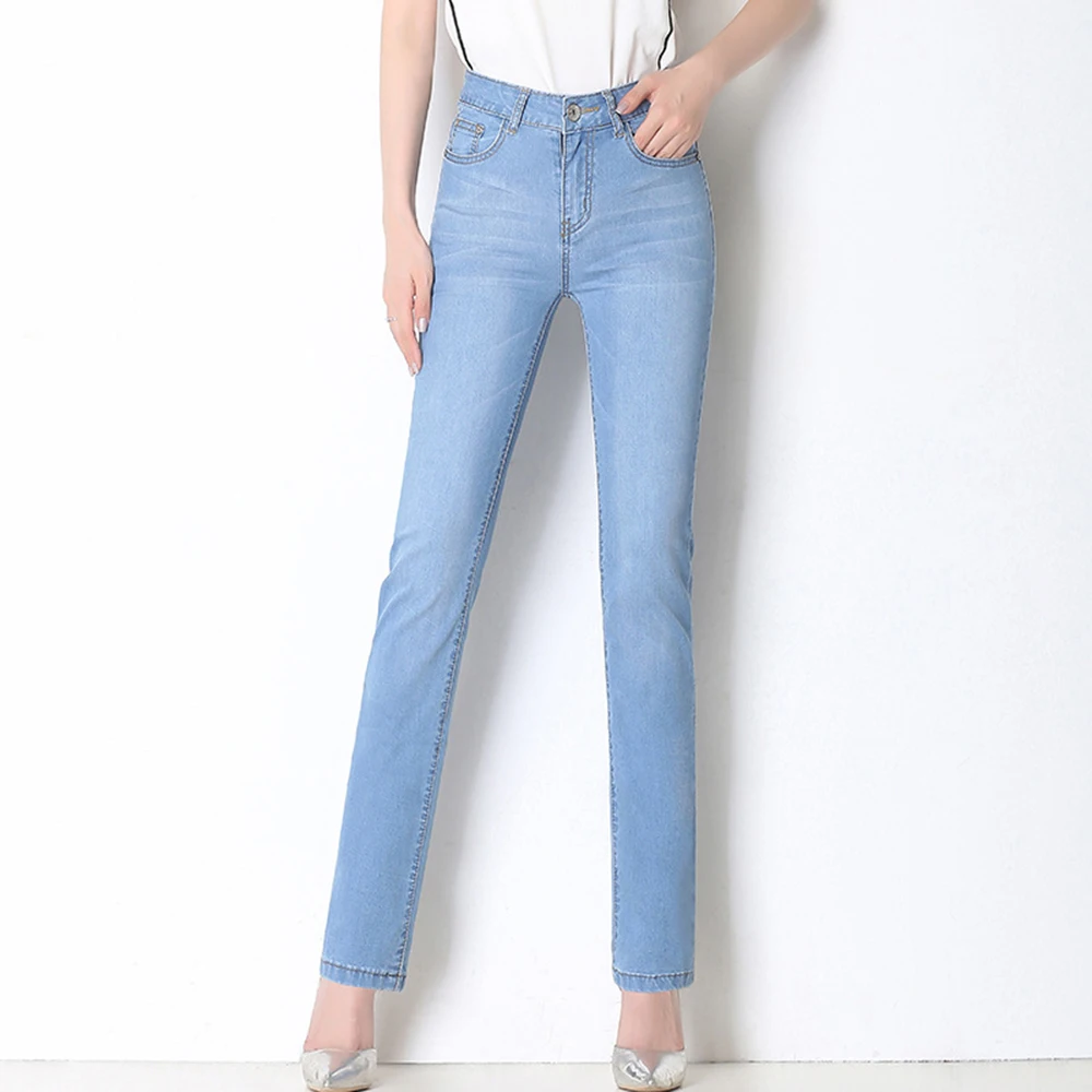 Nữ Skinny Jean Denim Cho Mùa Xuân Hè Thẳng Giảm Béo Bút Chì Chân Thẳng Chất Cotton Co Giãn Để 6XL