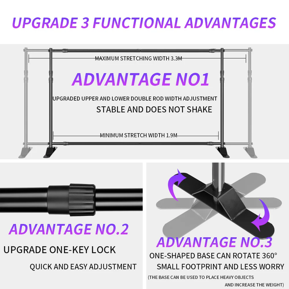 SH Double-Crossbar Backdrop Background Stand Frame Support System For Photography Photo Studio Video Muslin Green Screen