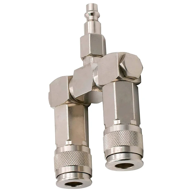 

AB11-2X Соединитель воздушного шланга 2-ходовой разветвитель воздушного шланга 1/4 дюйма Аксессуары для воздушного компрессора Фитинги Поворотные разъемы на 360 градусов