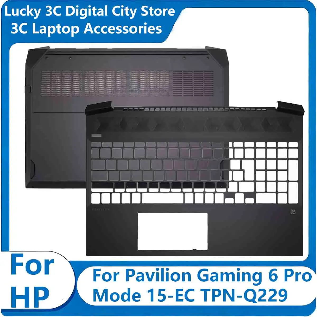 New Laptop Cover For HP Pavilion Gaming 6 Pro 15-EC TPN-Q229 Notebook Palmrest Bottom Case Black CD Shell G3HTP0013 G3H00401P