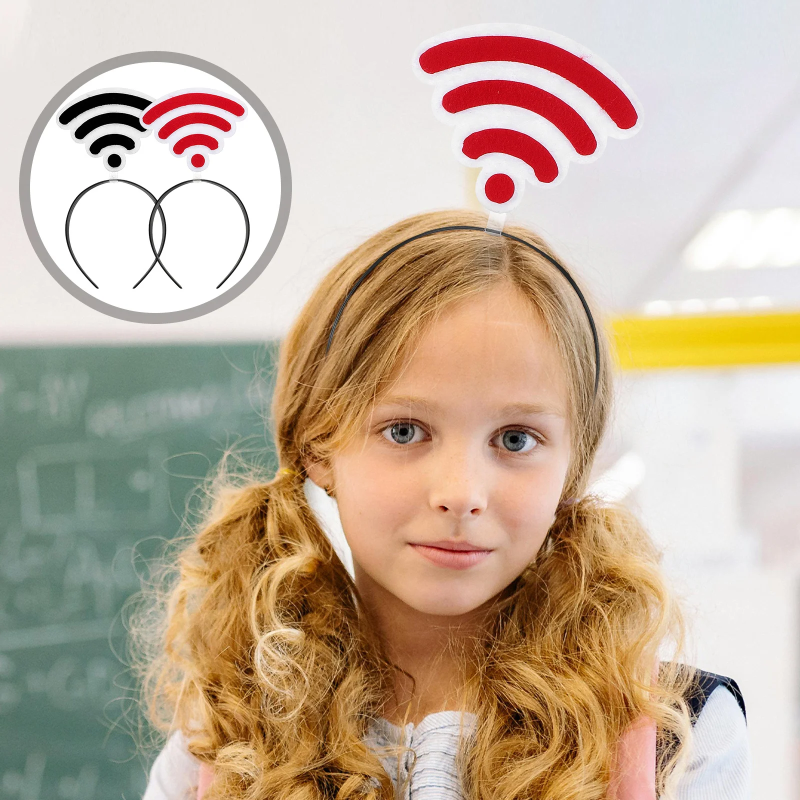 

2Pcs WiFi Headband Antenna Novelty Headwear Halloween Birthday Party Photo Booth Props Funny Party Favors for Kids Adults