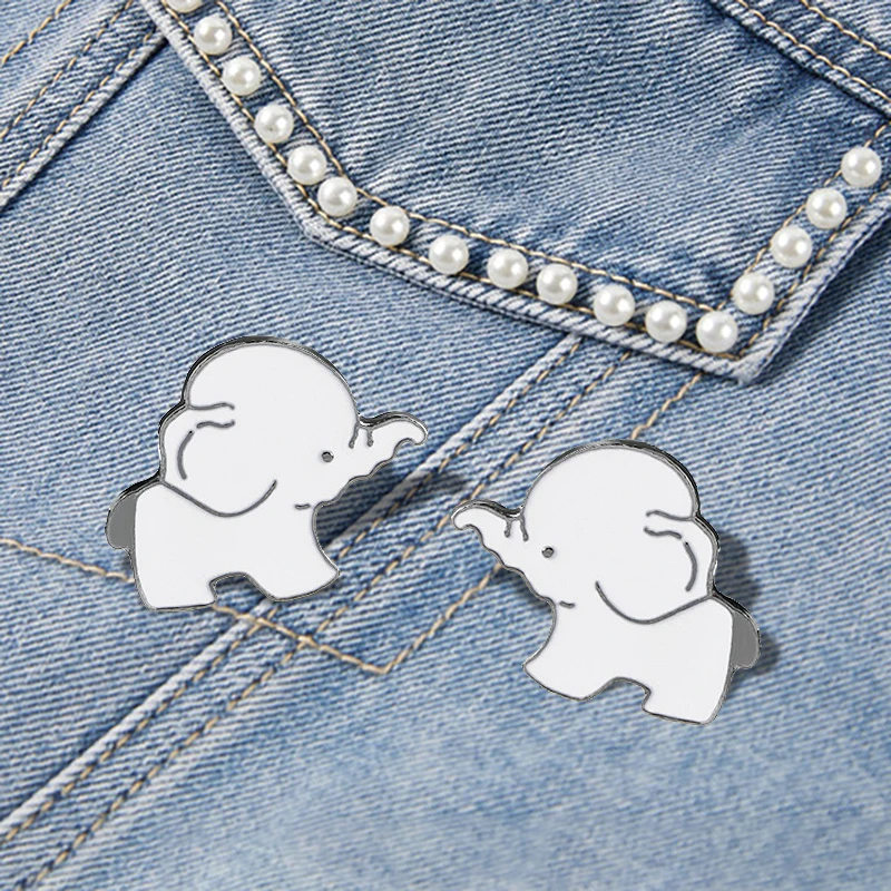 Elephant Brooch Pin Metal Cute Animal Cowboy Hat Badge Boy Girl Brooches Pins For Women Child Gifts Fashion Creative Cartoon