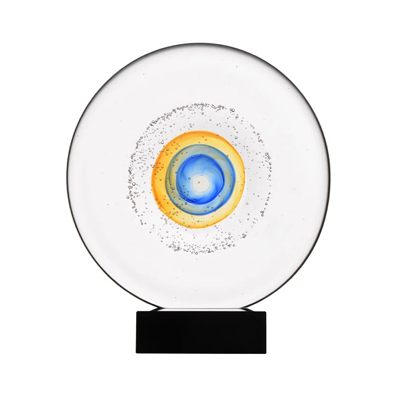 

high-end transparent living room entrance glass handicrafts