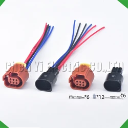 6 Pin Auto Steering gear booster EGR waste valve plug socket Throttle Position Sensor Connector pigtail 284716-3 284717-3 For VW
