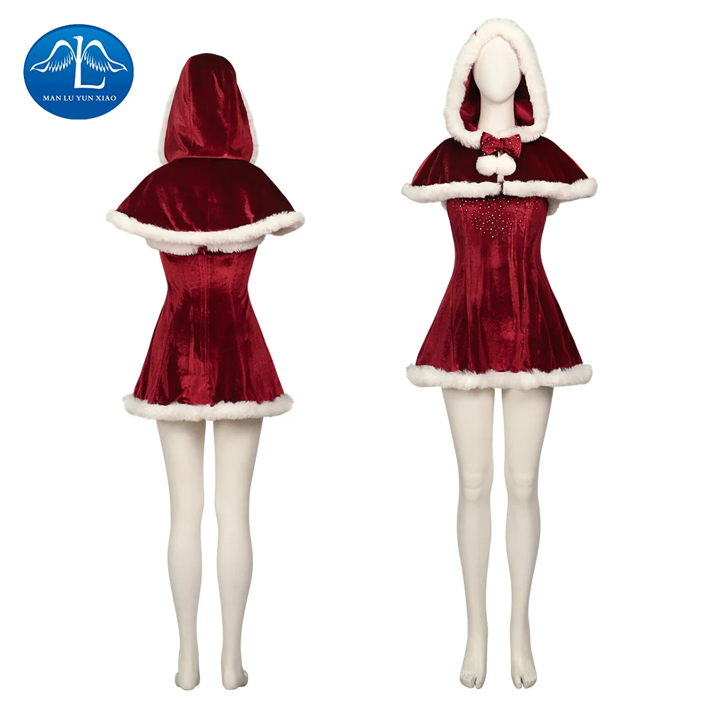 

Love Actually Retro Style Christmas Dresses Vintage Santa Claus Series Costume Red Sexy Dress Halloween Role Playing Gift