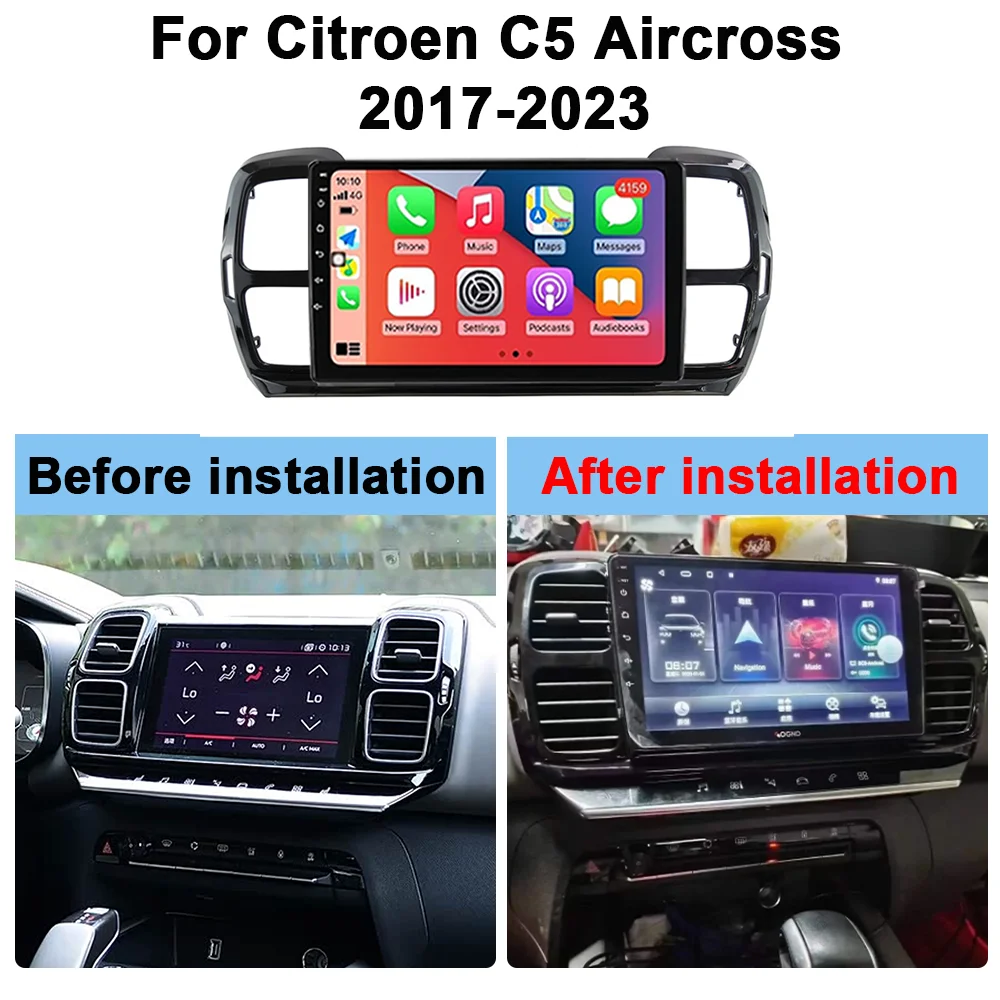 Android Auto for Citroen C5 Aircross 2017-2023 Multimedia Car Radio Monitor Player Autoradio GPS Navigation Stereo Carplay BT