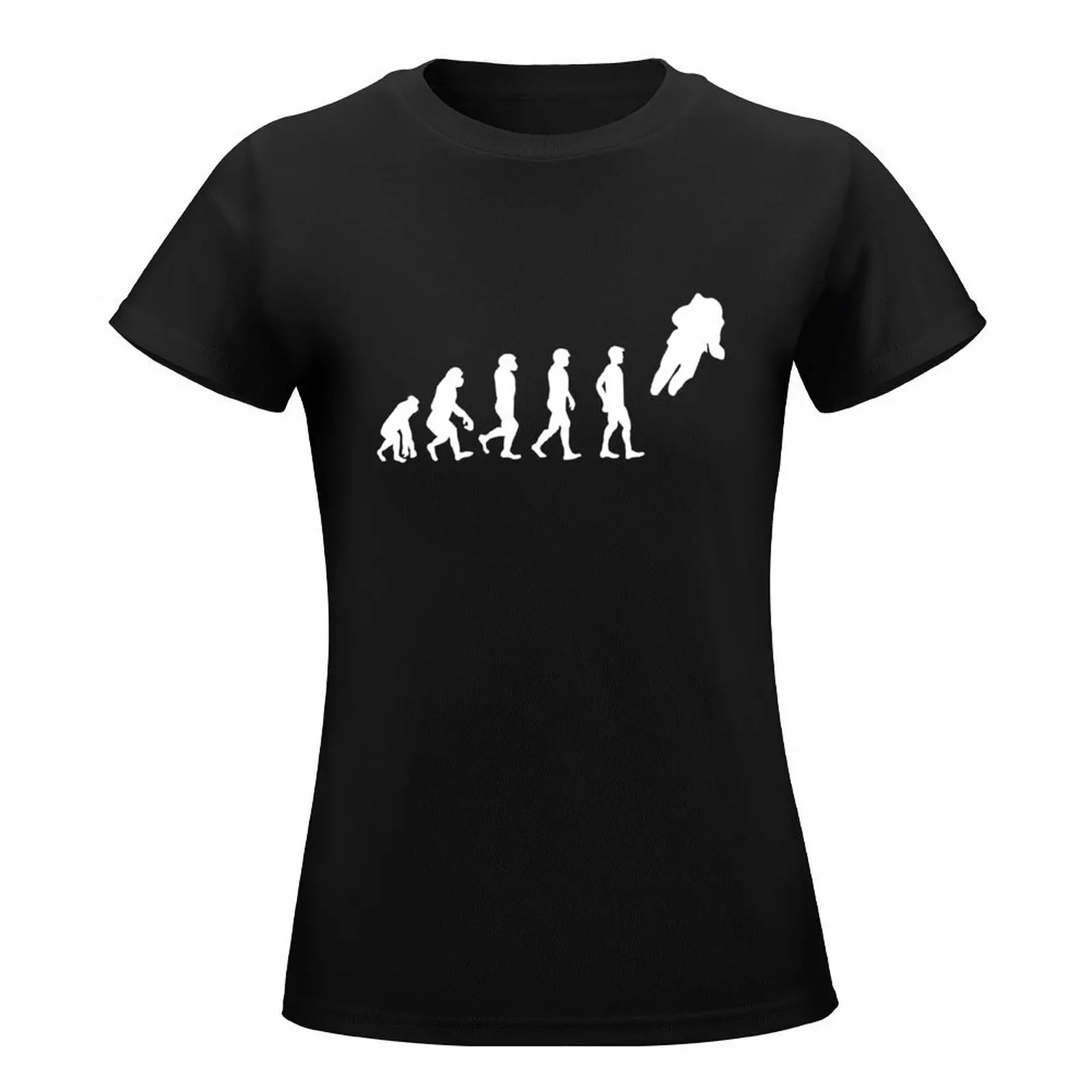 Evolution of Man kind to Astronaut T-Shirt funny vintage clothes tight shirts for Women