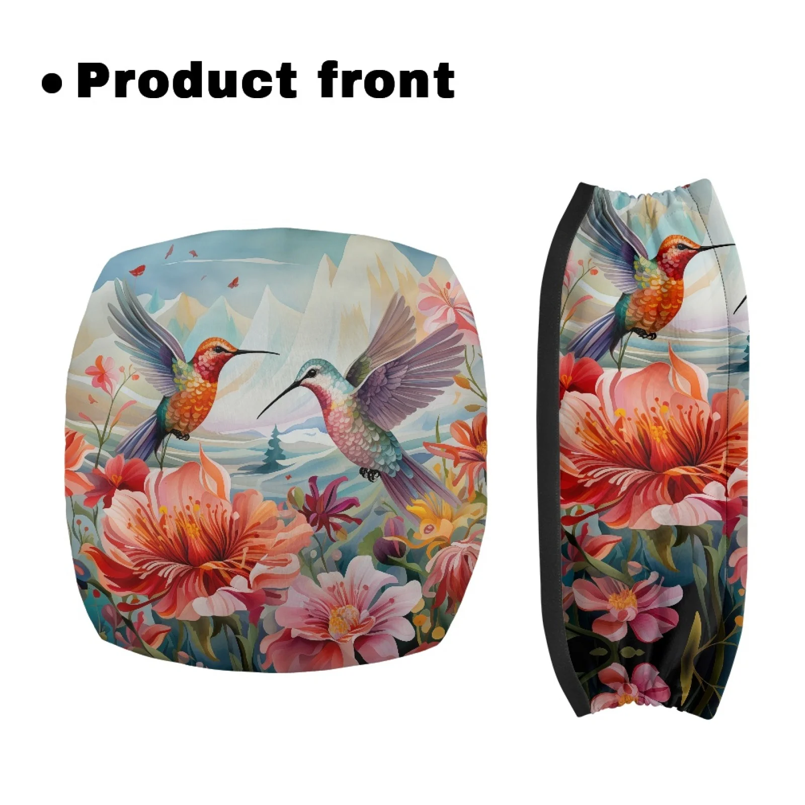 Coloranimal Hummingbird Floral 2 Pcs Rollator Walker Seat Covers Quick Installation Rollator Seat Cover for Friends