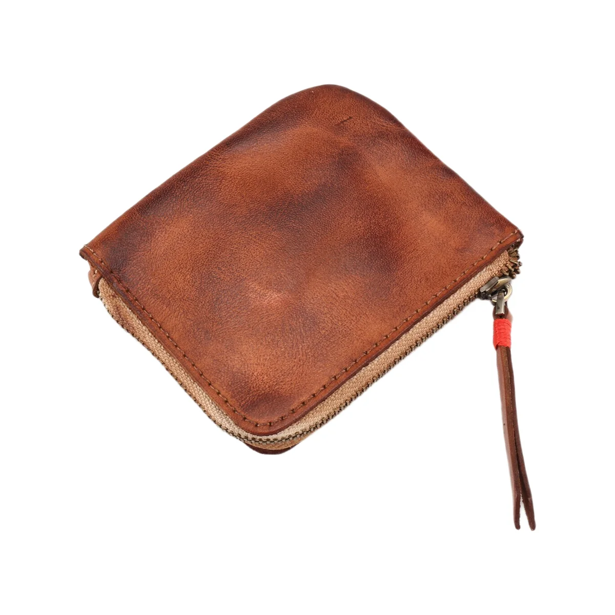 ABQR Leather Coin Purse,for Women&Men Vintage Handmade Wallet,Mini Card Holder Bag,Zipper Purses