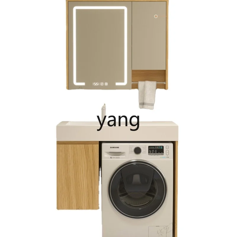 

Yjq Wash Basin Washing Machine All-in-One Cabinet Combination Stone Plate Machine Basin Washing Machine Cabinet