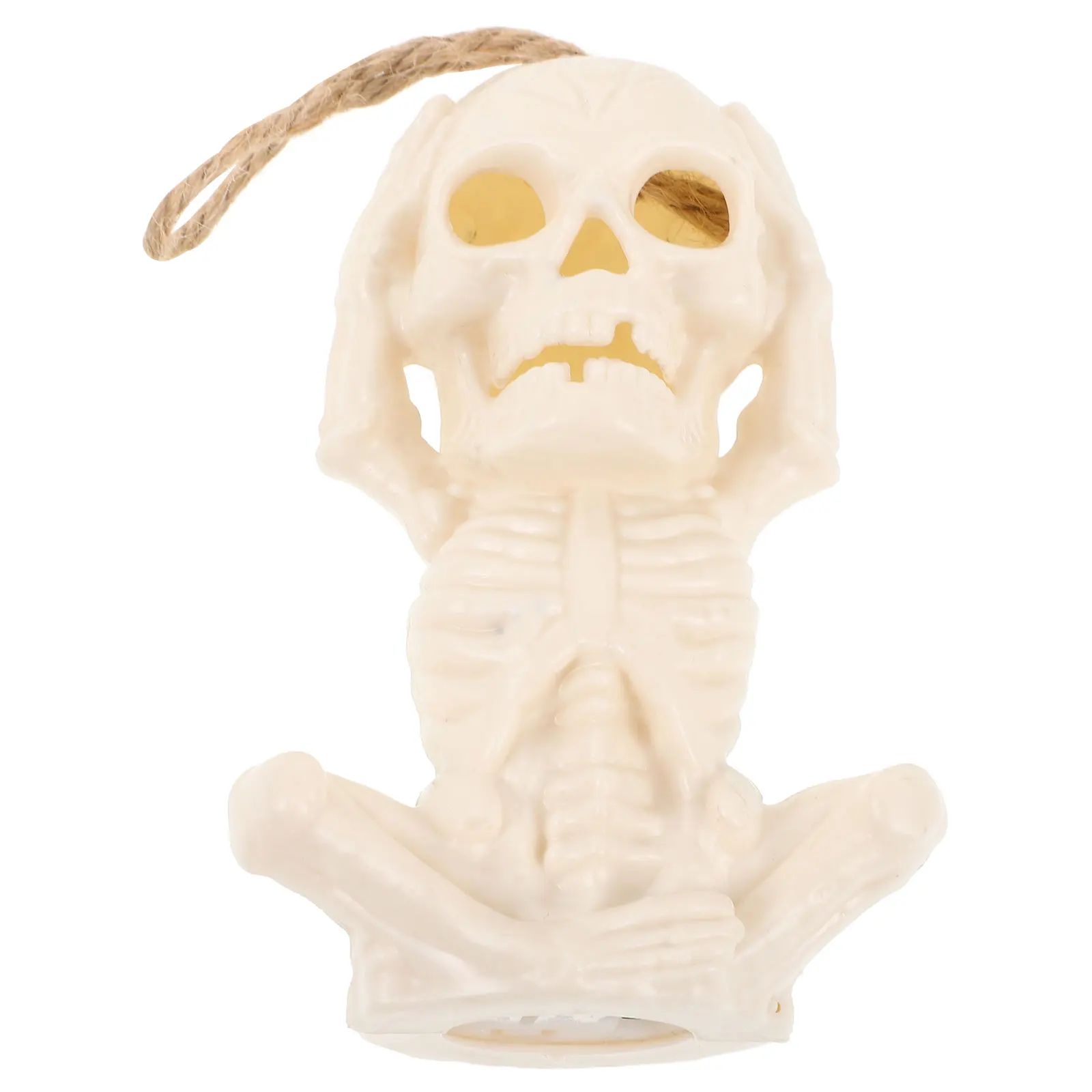 

Skull Lamp Halloween Decor with Light Ghost Decorations Sculptures Display Craft Indoor for Home House Statue