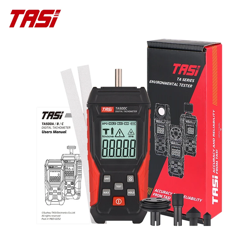 TASI TA500A TA500B TA500C Digital Tachometer 99999 LCD RPM Display Non-Contact Digital Laser Tachometer Speedometer Speed Meter