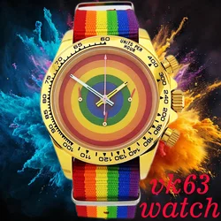 VK63 Movement Fashion Six-pin Sapphire Mirror Luxury Rainbow Watch VK63 Chronograph Watch Sapphire glass waterproof 10ATM