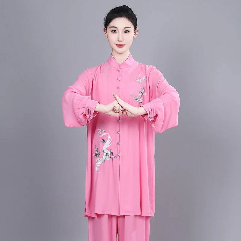 2025 Women's Tai Chi Suit Set, Fluid & Comfortable Baduanjin Performance Wear for Summer Morning Practice