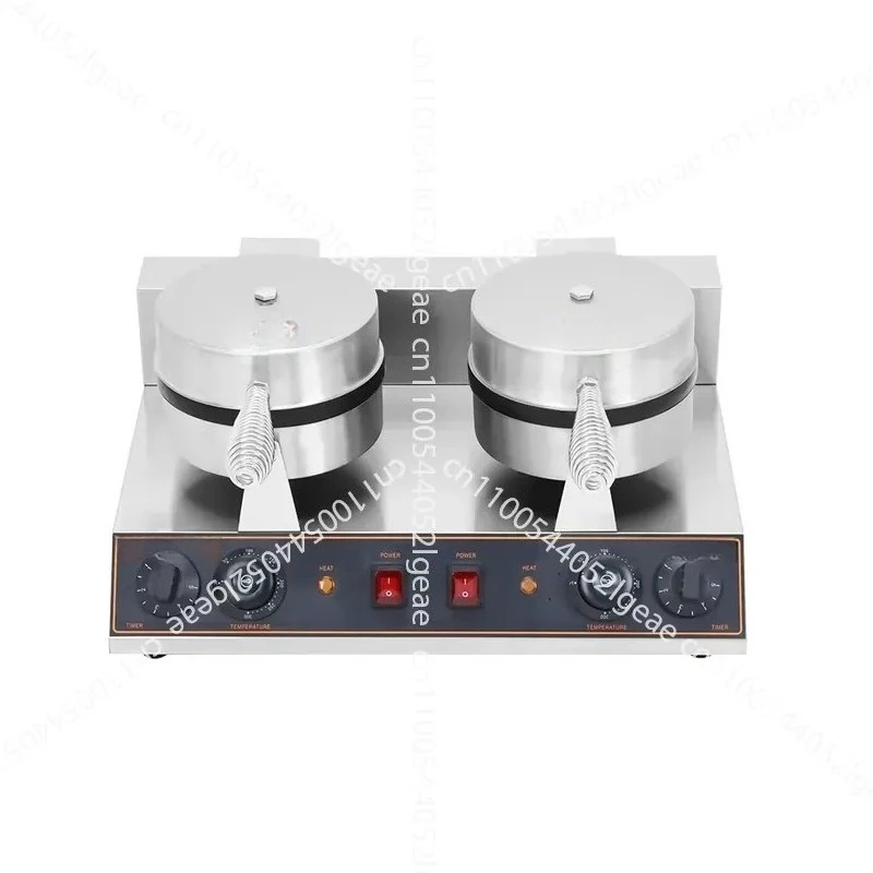 Commercial 220V Stainless Steel Lightweight Double/Single Head Waffle Cone Press Button Control