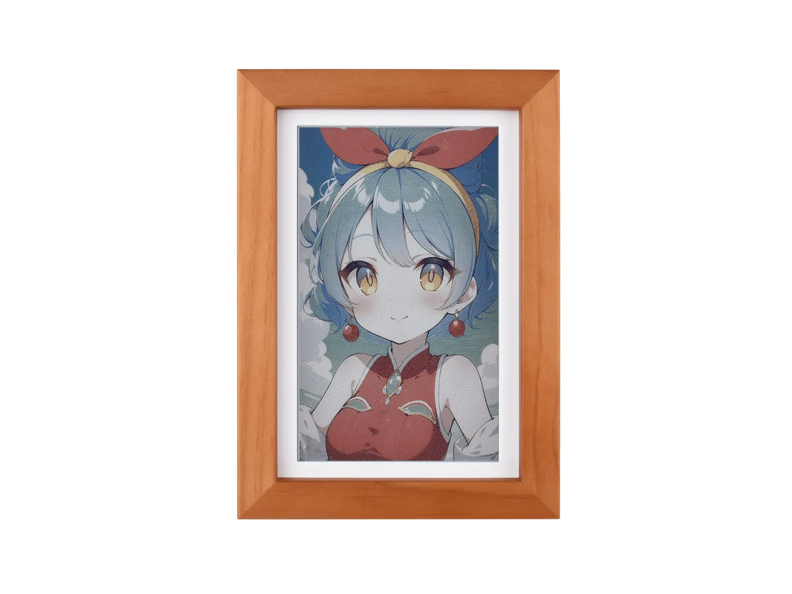 Waveshare 7.3inch E6 Full Color E-Paper With Solid Wood Photo Frame For Raspberry Pi Zero, Ultra-long Standby, 800×480