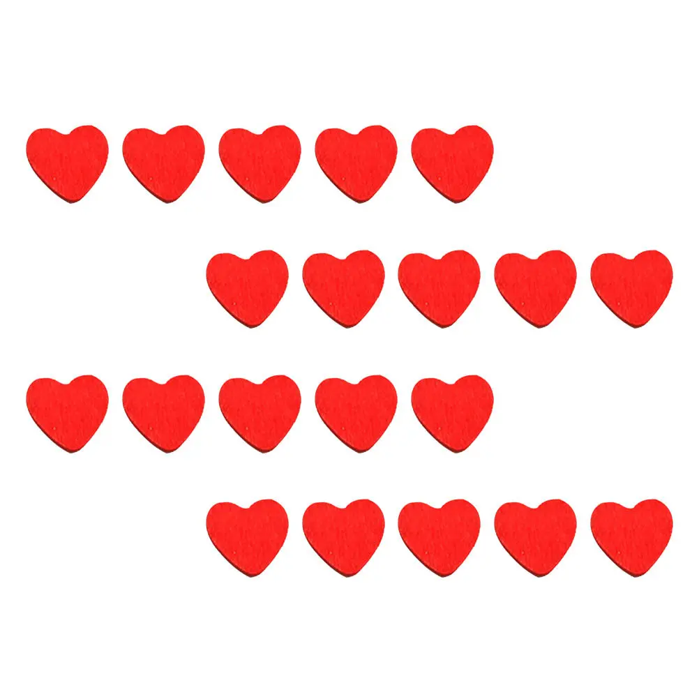 200Pcs Wooden Heart Stickers Self-Adhesive DIY Decorative Craft for Valentine's Day Wall Cup Fridge Switch Decoration Festival