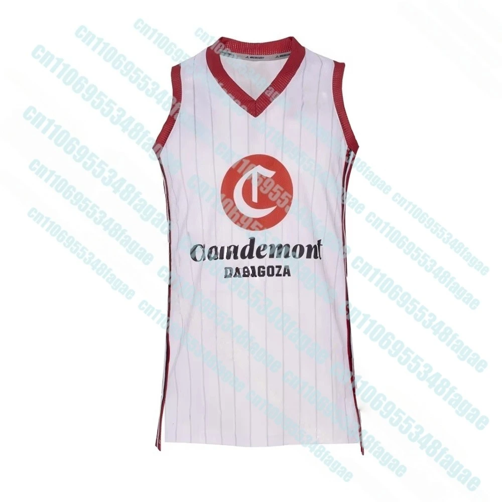أحدث سرقسطة اسبانيا ACB 2025_26 المنزل جيرسي جديد وصول ثلاثية الأبعاد مطبوعة سريعة الجافة المنزل بعيدا كرة السلة سترة تي شيرت الرجال الاطفال