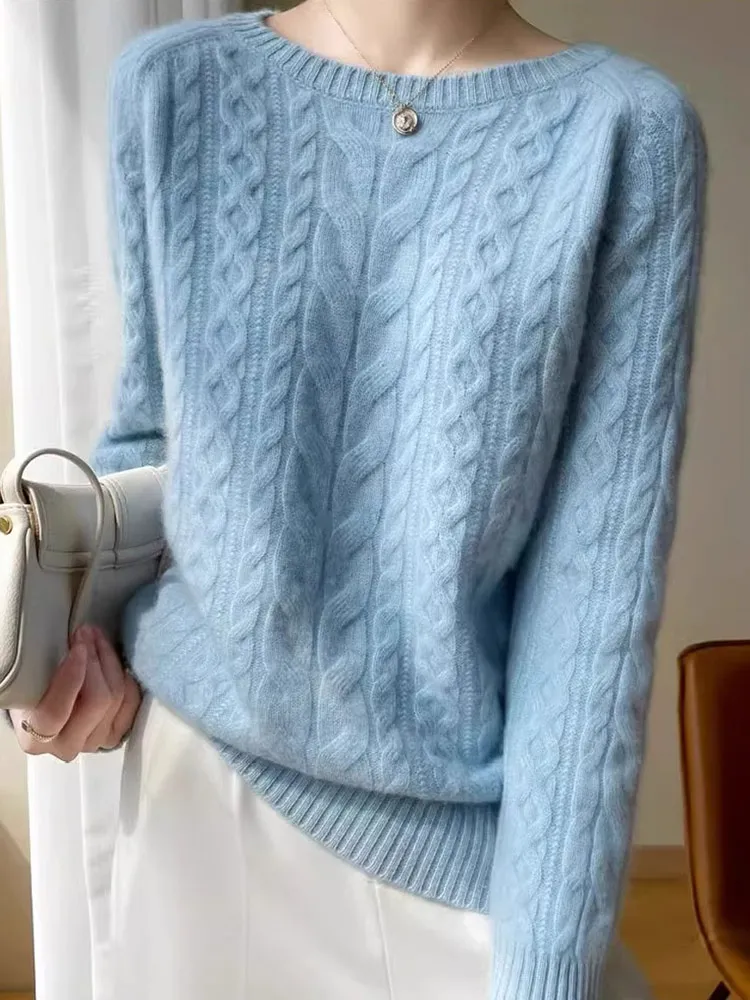 

Faionable Loose Knitted Long Sve round Ne Overhead Base Layer Top Sensation High-End Feeling Women's Camere Sweater