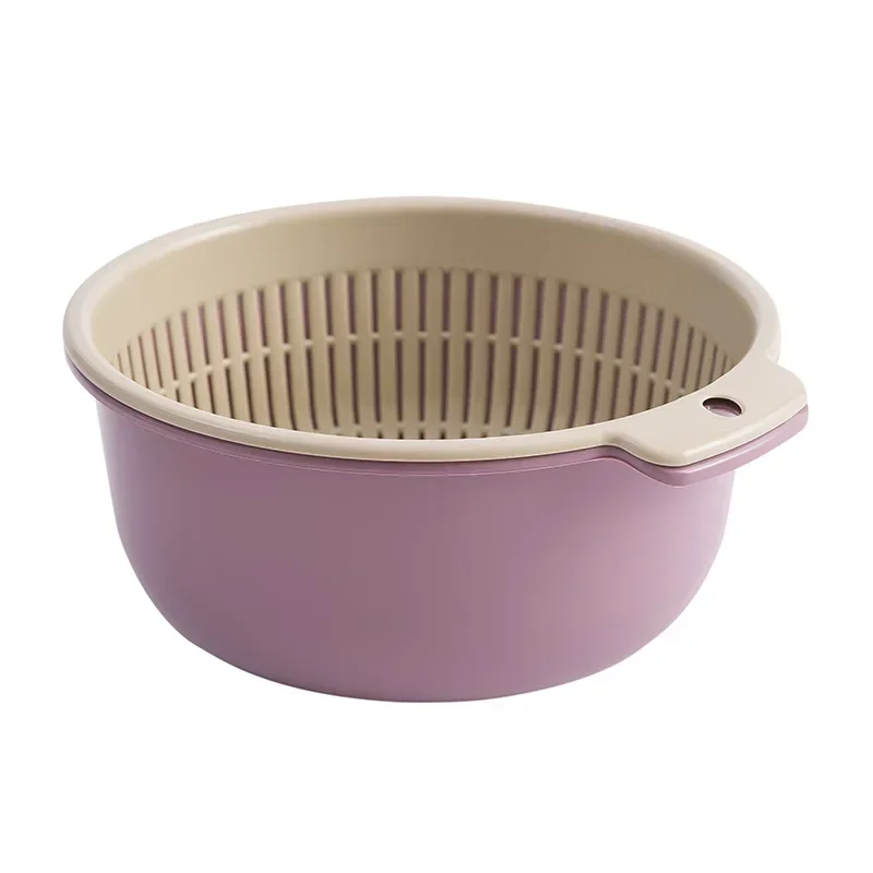 Double Layer Vegetable Washing Basin Draining Basket Vegetable Washing Basin Household Kitchen Fruit Washing Plate Kitchen Items