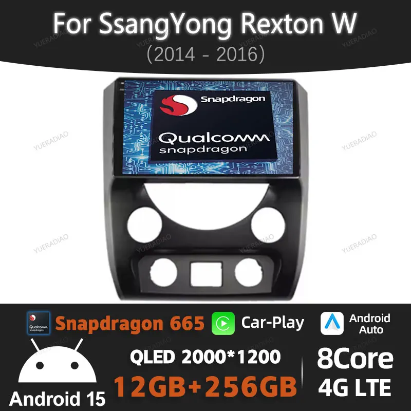 

Android 15 Car Radio For SSANGYONG REXTON Y290 III W 2012 - 2017 Multimedia Video Player 4G LTE 5G WIFI Head Unit Carplay Auto