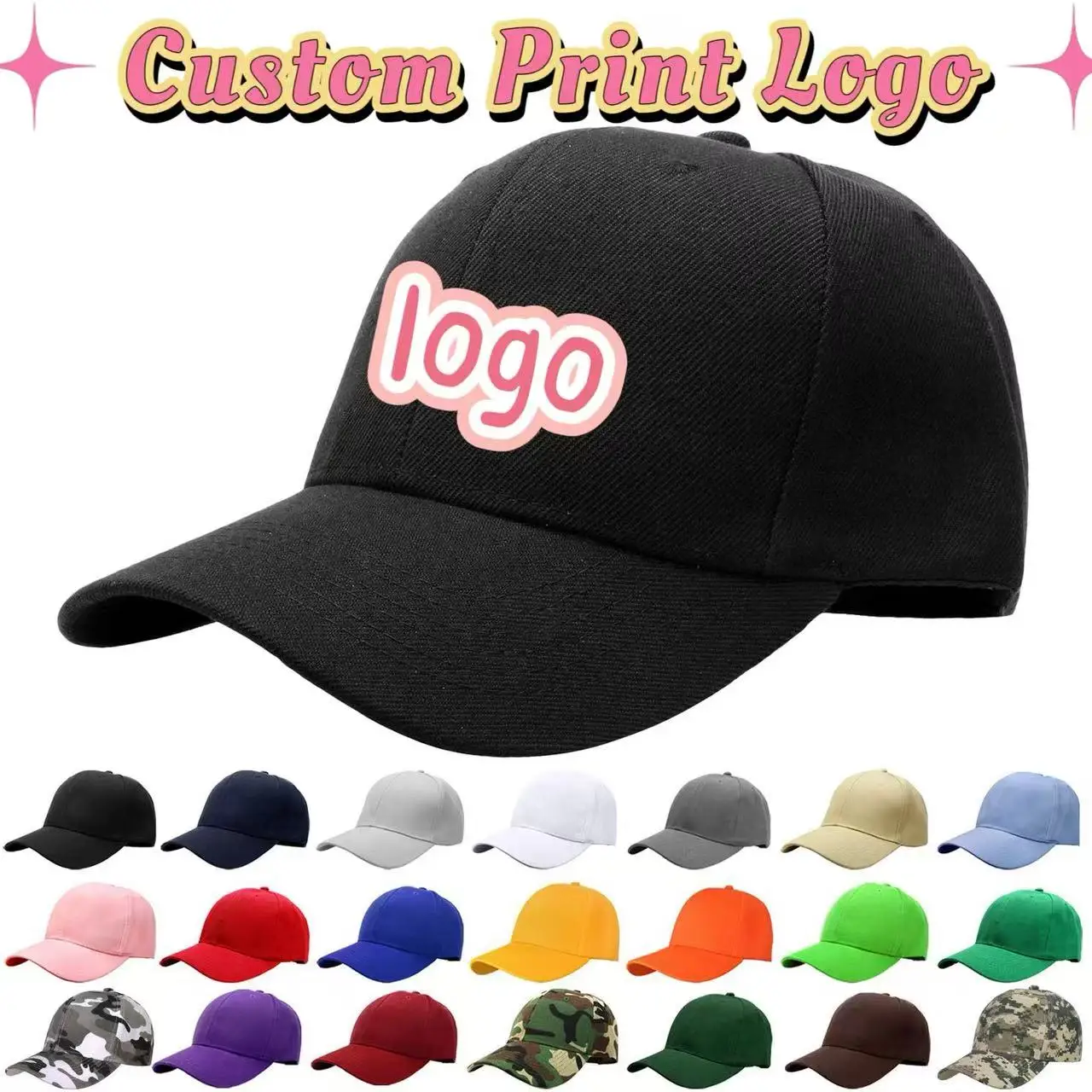 Customized Printed Logo Mao Qing Solid Color Baseball Caps Men's And Women's Versatile Outdoor Sun Shading Duck Tongue Hats