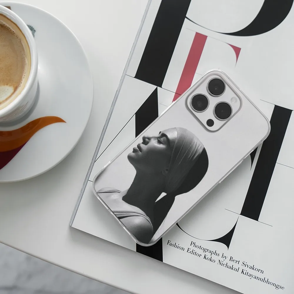 حافظة هاتف كيم كاردشيان لهاتف آيفون 16,15,14,13,12,11 Plus,Pro,Max,XR,XS,X,7,8 Plus,SE,غطاء ناعم من السيليكون الشفاف الصغير #3