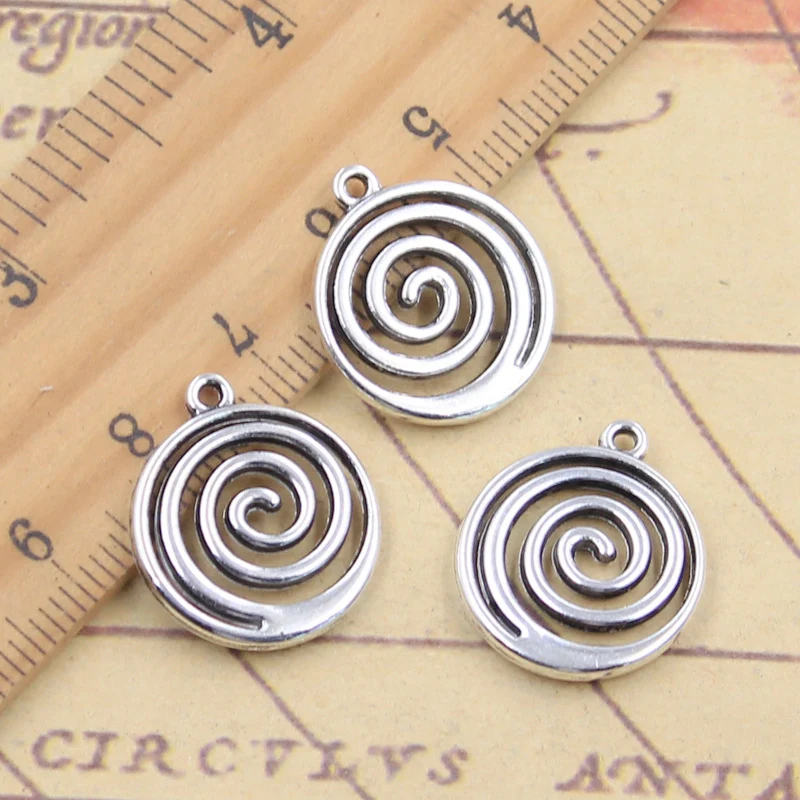 10pcs Charms Spiral Screw Helix Spire Volution 19x17mm Tibetan Silver Color Pendants Antique Jewelry Making DIY Handmade Craft