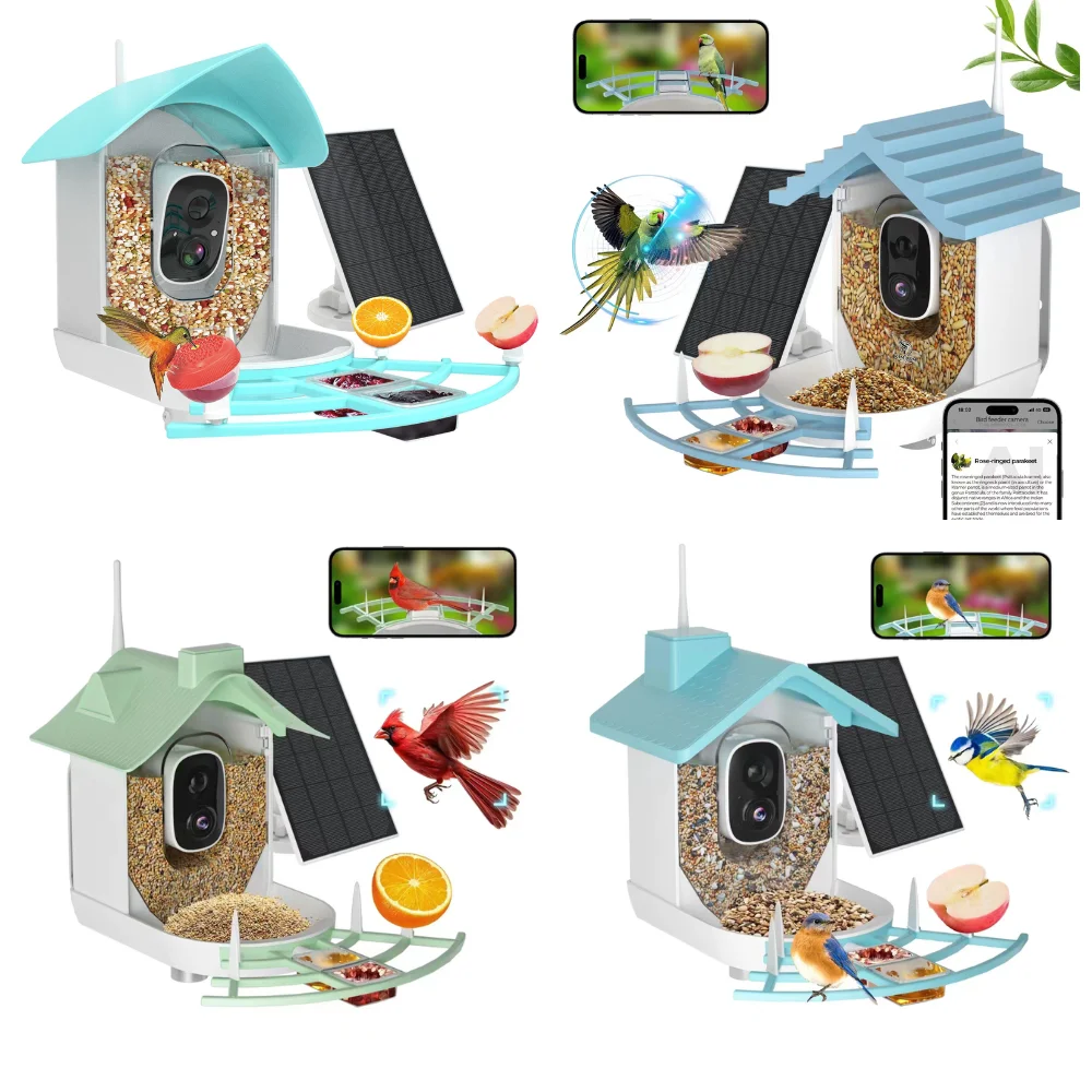 

1080HD AI Identify Bird Feeder Camera Smart Bird Feeder with Solar Powered