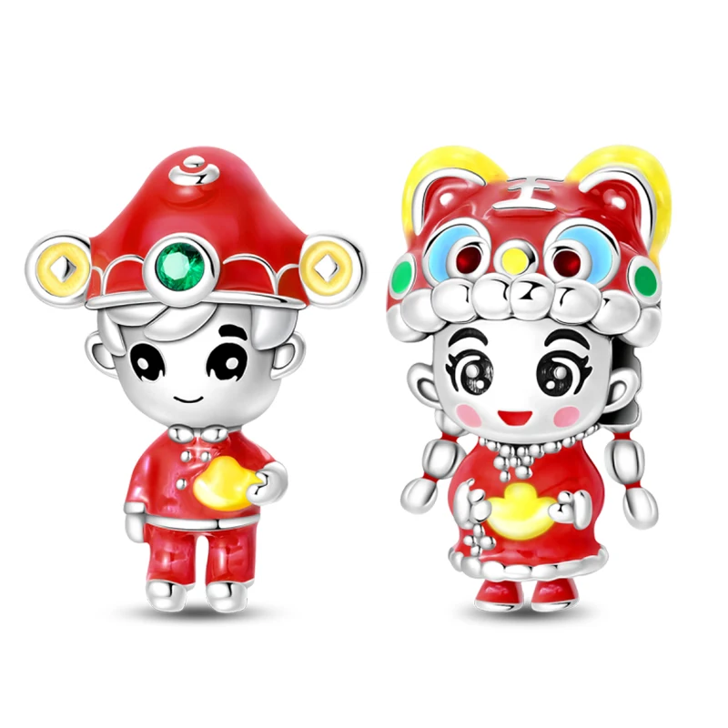 2026 Novo e Popular: Berloques e Contas de Prata Esterlina 925 para o Ano Novo Chinês – Joias Finas DIY para Pulseiras Originais Femininas – Presentes de Moda