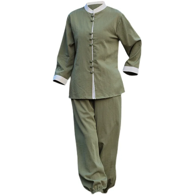 Uniforme de Tai Chi para mujer, ropa de algodón y lino de alta calidad, Wushu, Kung Fu, traje de Wing Chun para artes marciales, novedad