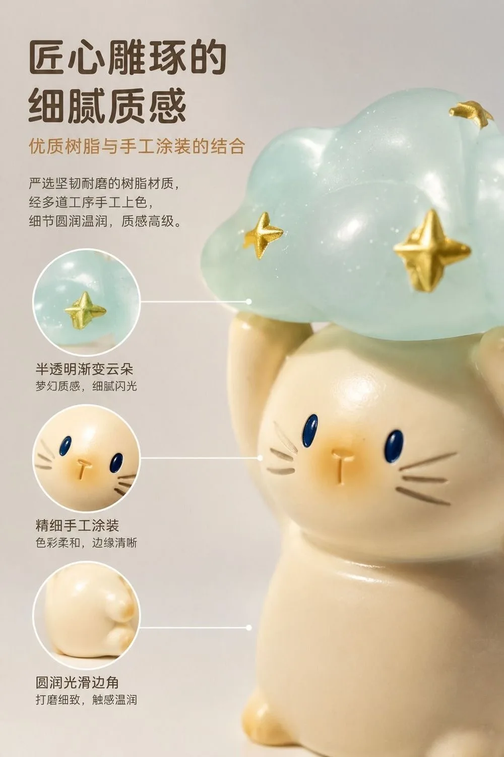 Katzen-Fantasy-Paradies Mystery Box Kawaii Leuchtende Katzen-Harzfigur Niedliche Schreibtisch-Dekoration Überraschende Mysteriöse Blindbox Spielzeug Geschenk – Detail 3