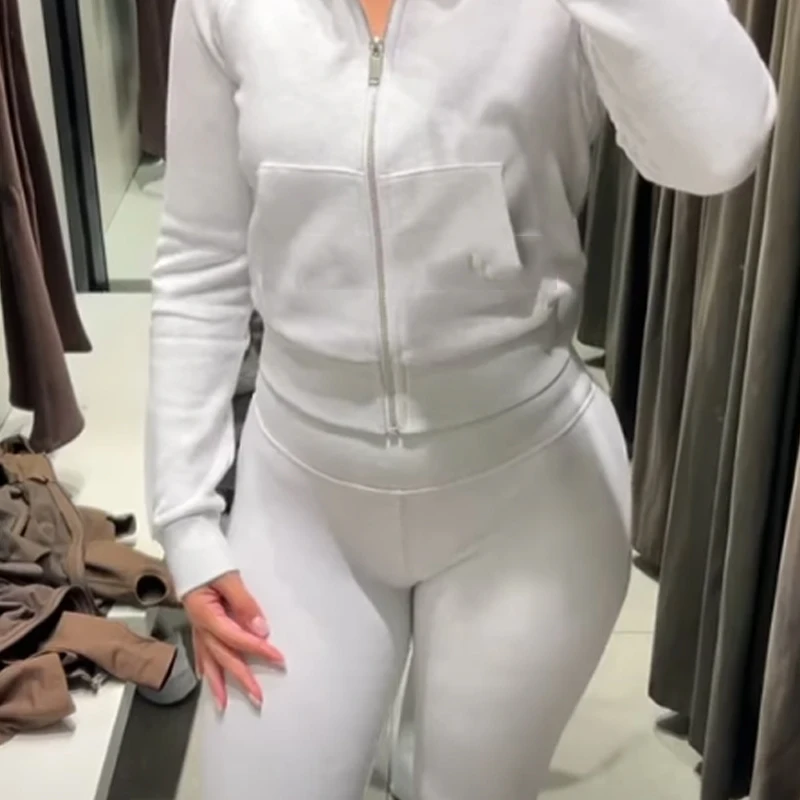 HXAO Fleece-Schlaghose, Damenhose, Schwarz, Braun, Grau, Hose für Damen, schicke, hoch taillierte Schlaghose, lässige Sporthose – Detail 10