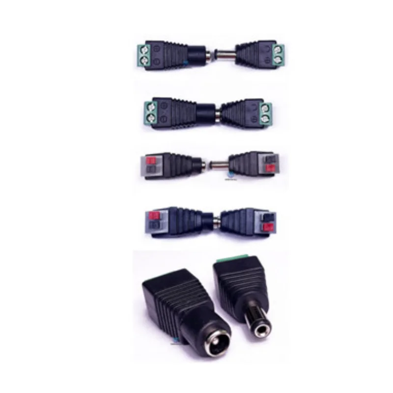 5/30pcs DC Power Jack Adapter Plug Connector DC Male and DC Female connector 2.1*5.5mm for 5050 3528 3014 LED Strip Light CCTV