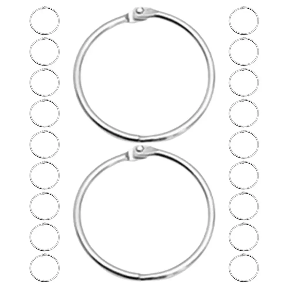20 anneaux de reliure en fer à charnière, design ouvert, pour reliure de documents, porte-clés, projets d'artisanat, anneaux de livre, porte-cartes d'indexation