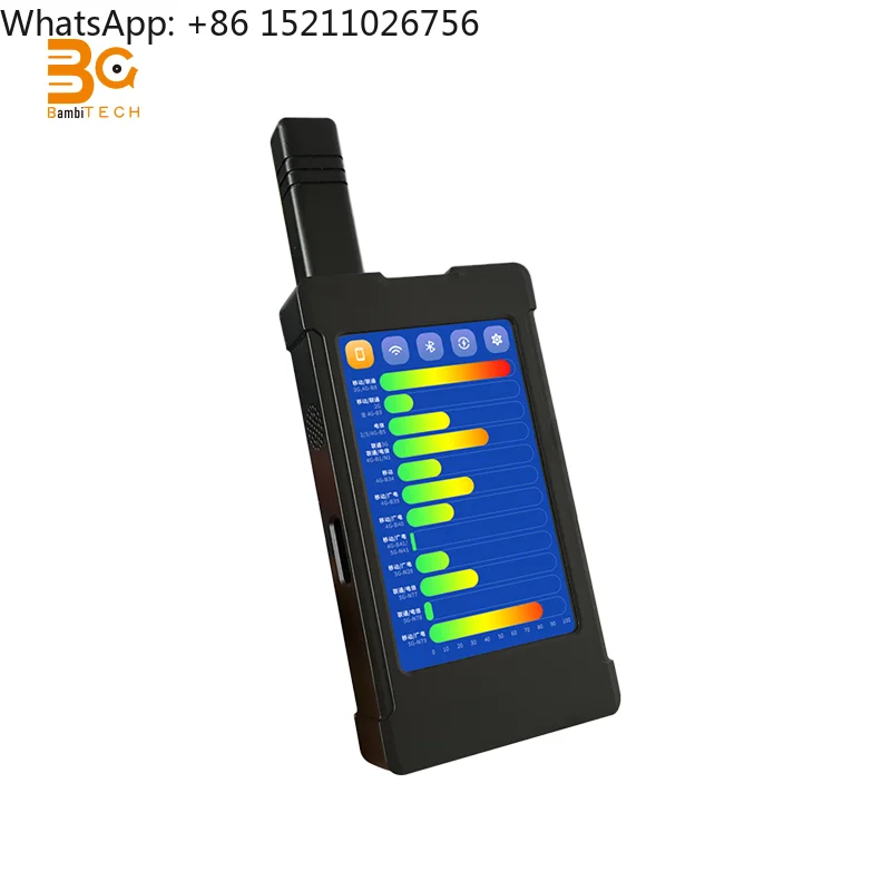 1MHZ-6GHz Handheld wireless signal detector Detect  Tag trackers GSM/GPRS/ EDGE/ 3G/4G/5G wireless cameras,wifi.GPS tracker +