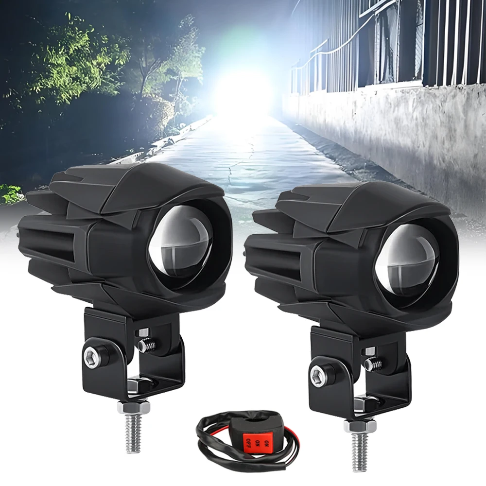 

Motorcycle LED Headlight Bulbs 200W Auxiliary Moto Spotlight Dual Color Driving Fog Lights accessories for Truck SUV ATV 20000LM