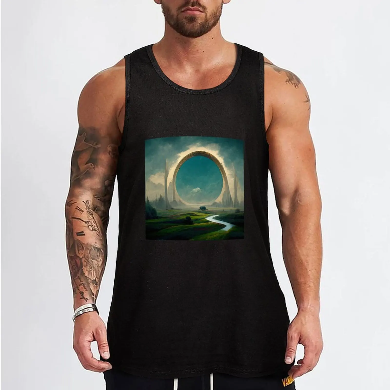 Stargate to Another World Tank Top Short sleeve tops bodybuilding men clothes vest men