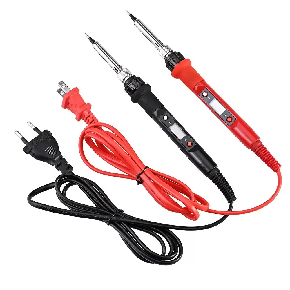 Digital Electric 80W Soldering Iron Kit 110V/220V 908S Adjustable Temperature Welding Tool Ceramic Heater Conical Tips