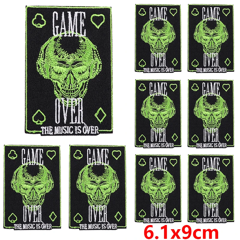 10 Stks/partij Groothandel Schedel Tarot Patch Op Patches Op Kleding Diy Geborduurde Patches Voor Kleding Smeltbaar/Naaien Applique