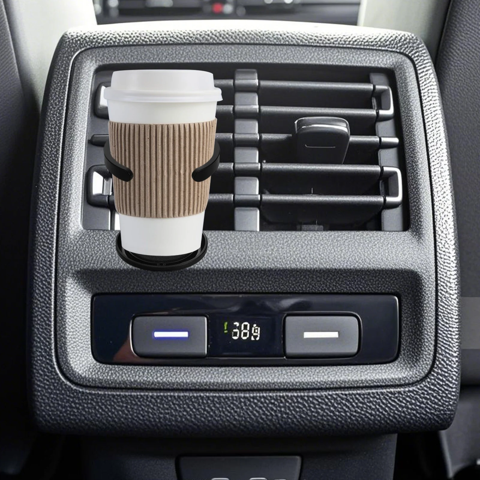 

Car Cup Holder Beverage for Vehicle Air Vent Fixing Bracket Black Attachment