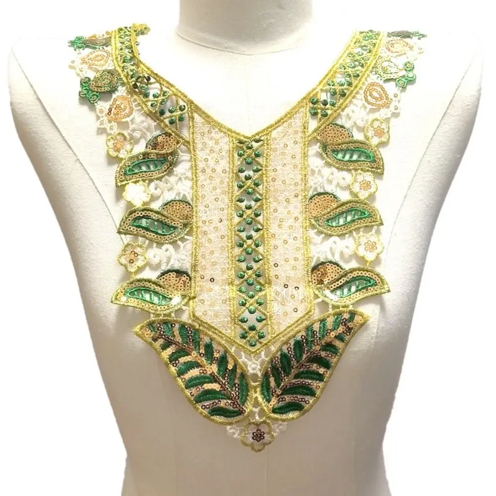 Colourful Embroidery Embroidery Collar Water-soluble Lace Guipure Lace Fake Collar Hollow-out Design Colour Embroidered image 5