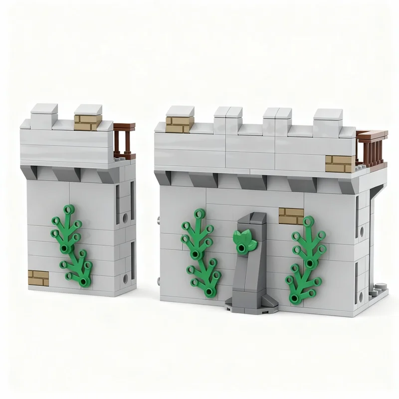 240pcs MOC Modular Streetscape Wall Basic Castle Model Building Blocks Construction Toys Christmas Gifts Assemble Creative Idea