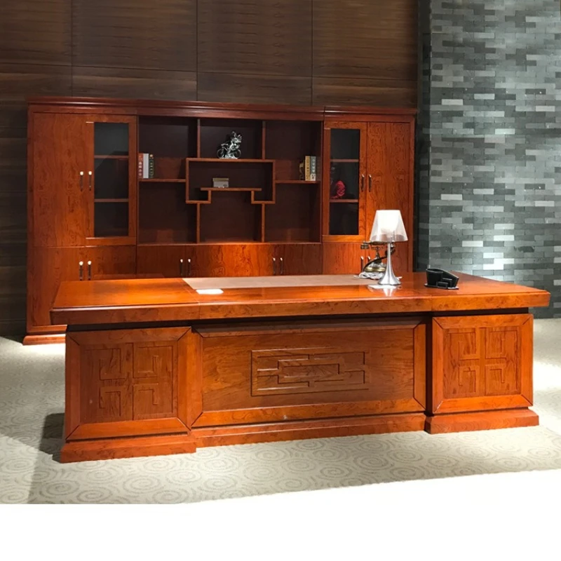 

Boss table, Chinese paint, manager's desk, supervisor, desk, large class table, red rosewood, president's desk and chairs